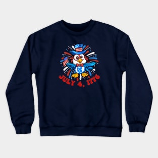 Patriotic Fireworks and Baby Bird on July 4, 1776 Crewneck Sweatshirt